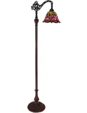 [G&G Bros] Rose and Dragonfly Edwardian Tiffany Floor Lamp