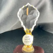 Lake Shore Finials Large Beveled Edge Faceted Clear Crystal Lamp Finial