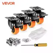 2/3/4/5/6inch Swivel Plate Casters Set Security Dual Locking PVC Caster Wheels