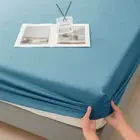 Waterproof Fitted Bed Sheet with 360 Elastic Band Mattress Protector Cover Bedsp