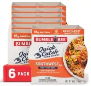 Bumble Bee Quick Catch Southwest Rice Wild Caught Tuna and Rice Bowl 6oz- Pack 6
