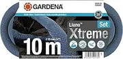 Gardena Liano Xtreme 1/2 inch, 10m set: Extremely robust textile garden hose, for indoor water taps, with PVC inner tube, lightweight, weather-resistant (18460-20)