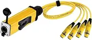 4 Channel 3-Pin Multi Network Snake Receiver to Single Ethercon Cable Box Extender-CAT5 Cable(D1003J-F-Yellow,1m)
