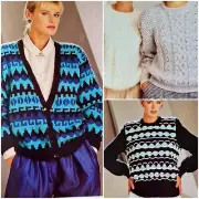 1980s Rose Honeycomb Aran Graphics Crop Mohair 5 Ply Thorobred Knitting Pattern