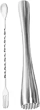 PAMINGONO 1 Set Stainless Steel Ice Muddler Set Multifunctional Bartender Tool for Cocktails and Drinks Crushed Ice Rod with Ergonomic Grip for Easy Mixing and Squeezing