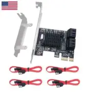PCI-E Express to 4 Ports SATA 3.0 Controller Expansion Card Adapter 6Gbps for PC