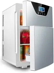 20 L Mini Fridge for Bedrooms Portable Small Refrigerator with Hot and Cold Setting Low Operating Noise AC+DC Power Compatibility Mini Fridge/Tabletop Fridge for Cars, Homes, Offices, and Dorms (Size