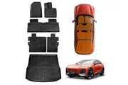 3D Floor Mats Boot Liner Set for Deepal S07 2024-Onwards All Weather Heavy Duty Cargo Kick Mats Back Seat Protector Cover