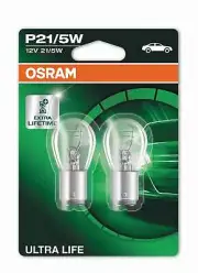 2x Original Osram Ultra Life BAY15d P21/5W 12V 21/5W Lamps Bulbs