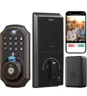 Keyless Smart Door Lock Fingerprint WiFi APP Video Camera Doorbell Auto Lock