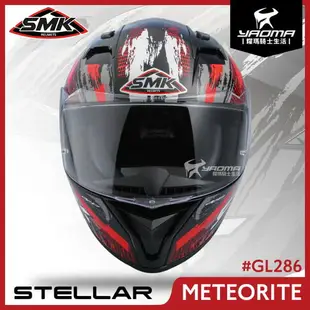 SMK STELLAR METEORITE 黑紅 GL263 侵略者 亮面 全罩 雙D扣 入門推薦 耀瑪騎士安全帽部品