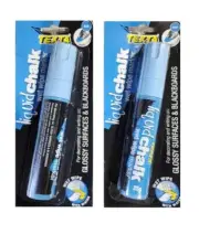 2 PACK - Texta Liquid Chalk Marker Wet Wip Jumbo Chisel 15mm Nib Blue