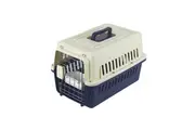YES4PETS Small Dog Cat Rabbit Crate Pet Carrier Airline Cage With Bowl and Tray-Dark Blue