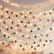 LED String Lights,17Ft - 50 LED Photo Clips String Lights with 50 Clear Clips for Hanging Pictures, Christmas Party Birthday Decoration