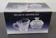 Bohemia Lead Crystal Sugar And Creamer Set New In ox