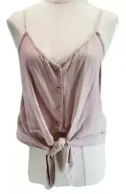 Topshop Camisole Womens 8 Pink Button Front Cami Top Tie Knot 6 New