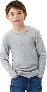 [Hanes] HB4-A503J Kids T-Shirt, Long Sleeve, 100% Cotton, Crew Neck Long Sleeve T-Shirt, Boys