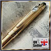 Jinhao 163 Chiselled Gold Fountain Pen Fine Nib 12 BLACK + 12 BLUE INKS + POUCH