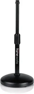Gator Desktop Microphone Stand with Round Weighted Base & Adjustable Height
