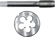 1/2"-28 UNF Tap and Die Set, Machine Thread Tap and Round Thread Die Right Hand