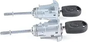 Door Lock Core Automoble Zinc Alloy Left/Right Door Lock Cylinder Fit for Seat Cordoba Ibiza III 6L3837167/6L3837168 (Color : Silver)