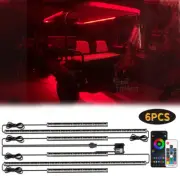 6PCS RGB LED Underglow Light Strip Under Tube Neon Lamp Bar For ATV UTV Offroad