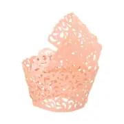 100 Pcs Cupcake Wrappers for Decoration Pink (Water Drop, Pearlescent Paper)
