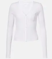 [Velvet] Velvet Drew cotton-blend pointelle cardigan AU 16 white