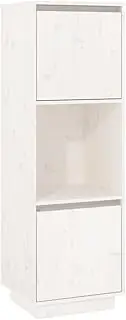 vidaXL Solid Wood Pine Highboard Living Room Bedroom Office Buffet Sideboard Storage Console Cabinet Cupboard Home Organiser Furniture White