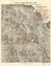 18" x 24" 1919 Map Of Meuse Argonne Offensive Daily Position Of Front Line