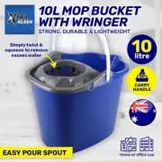 10L Mop Bucket With Wringer Strong Durable Easy Pour Spout AU STOCK