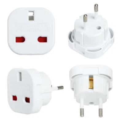 Power Charger Outlet Connector Socket Plug UK to EU Converter Travel Adapter