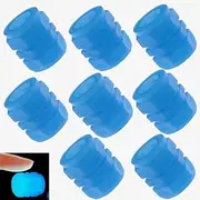8 Pcs Tire Valve Caps Fluorescent Stem Car Universal Air Cap Auto Covers for Cars Motorcycles SUV Trucks Bikes Accessories(Blue)