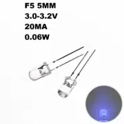 50pcs Purple F5 5mm Diameter LEDs Round Bright Light Lamp Emitting Diode