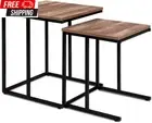 Artiss Coffee Table Set of 2 Bedside Bed Sofa Side Nesting Tables Laptop Desk, H