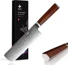 FUJUNI Nakiri Cleaver Knife 7 Inch Damascus Steel Chinese Chef Knife VG-10 Steel