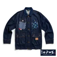 在飛比找momo購物網優惠-【EDWIN】江戶勝 男裝 牛仔軍裝夾克(原藍色)