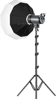 Bi-Color LED Video Light, GVM 100W Photography Lighting with Bowens Mount, APP Control System, Lantern Softbox Video Lighting Kit for YouTube Outdoor Studio, Dimmable 3200K-5600K, CRI 97+