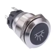 Cockpit / Cabin Light' White LED Momentary 19mm Vandal Push Button Switch 12V
