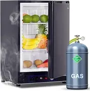 Propane Refrigerator 3 Way Fridge 12v Compact Without Freezer LPG/12V/240V for RV Truck Outdoor Camping Off Grid Caravan Motorhome Cabin Boat 2.1 Cu.Ft, Black