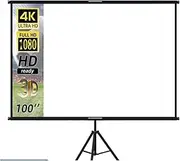 for Home Theater Cinema Indoor Outdoor Backyard Pa Projector Screen with Stand Foldable White Less Creases 60 84 100 120 Inch Soft Double Sided Screen Home Theater Outdoor(100 inch)