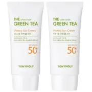 TONY MOLY The Chok Chok Green Tea Moist Sun Cream SPF50+ PA+++, 50ml, 2ea