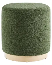 Modway Tilden 16" Round Sherpa Upholstered Ottoman