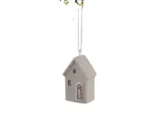 Nordic Ceramic Christmas Mini Snow House Pendant Christmas House Christmas Gift Small Gift Ornaments 1pcs.