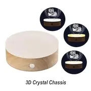 3D Crystal Chassis Display Base with 3 Light Modes – LED Rotating Stand Perfect for Crystal Ornaments and Home Decor