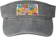 [RLDOBOFE] Sun Visor Hat Adjustable Empty Top Baseball Cap Cartoon Cute Flowers Sun Hats for Women Men Sports Hats Summer Beach Cap