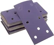 X AUTOHAUX Sandpaper Hook & Loop Sanding Sheets 7.09Inch x 3.74Inch Purple 50 Pcs P240 Rectangular Flocking 8 Hole Efficient Grinding and Polishing