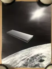 Vintage Poster In The Beginning Outer space Sun Moon Universe Galaxy Sci-fi