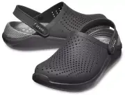 Crocs Mens LiteRide Clogs Sandals Shoes Summer Thongs Flip Flops - Black/Slate G