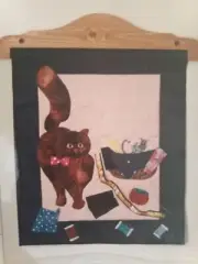 Katie's Sewing Basket Quilt Wall Hanging Kit Dinah's Quilts Cat